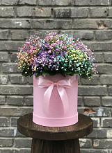 Цветочная композиция из Гипсофила и Розы в шляпной коробке #REPLACE_PRED# Нартан
