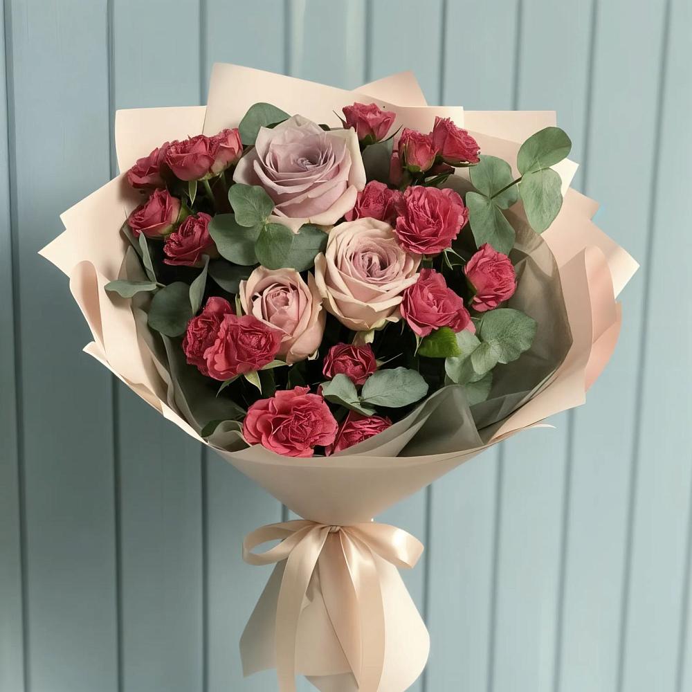 Букет цветов из: Гвоздики и Розы в Нартан