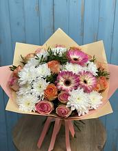 Букет цветов из:  Розы, Герберы и Хризантемы в Нартан