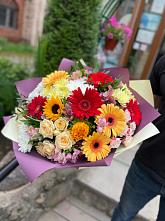 Букет цветов из:  Герберы, Ромашки, Хризантемы, Розы и Подсолнухи #REPLACE_PRED# Нартан