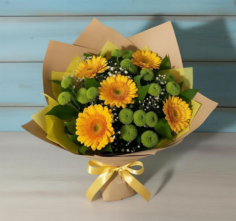 Букет цветов из: Герберы и Хризантемы в Нартан