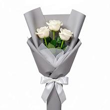 Букет 3 белые розы в Нартан