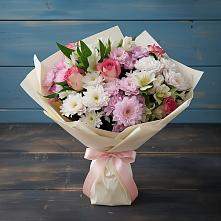 Букет цветов из:  Хризантемы, Альстромерии и Розы в Нартан