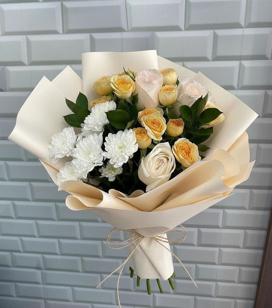 Букет цветов из: Розы и Хризантемы в Нартан