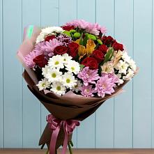 Букет цветов из:  Розы, Хризантемы и Альстромерии в Нартан