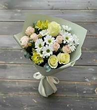 Букет цветов из:  Альстромерии, Розы и Хризантемы в Нартан
