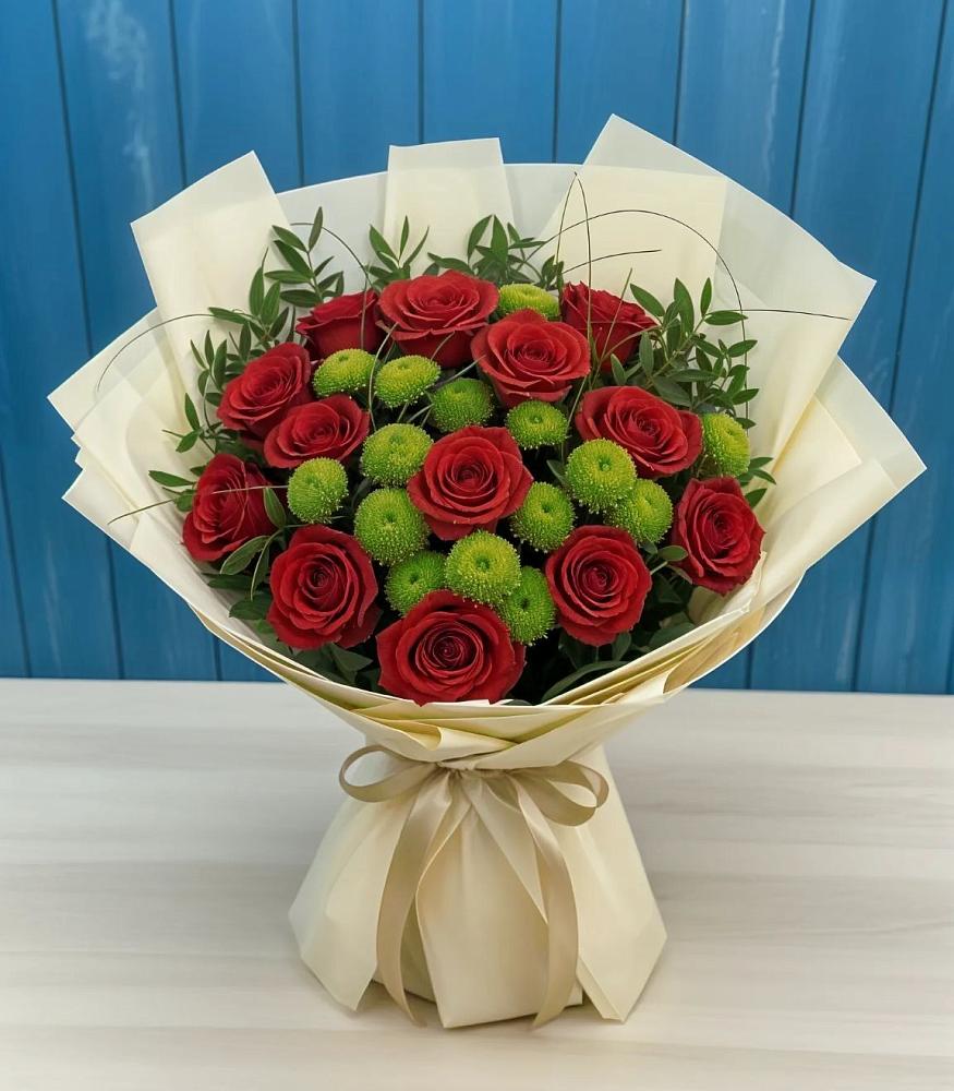 Букет цветов из: Розы и Хризантемы в Нартан