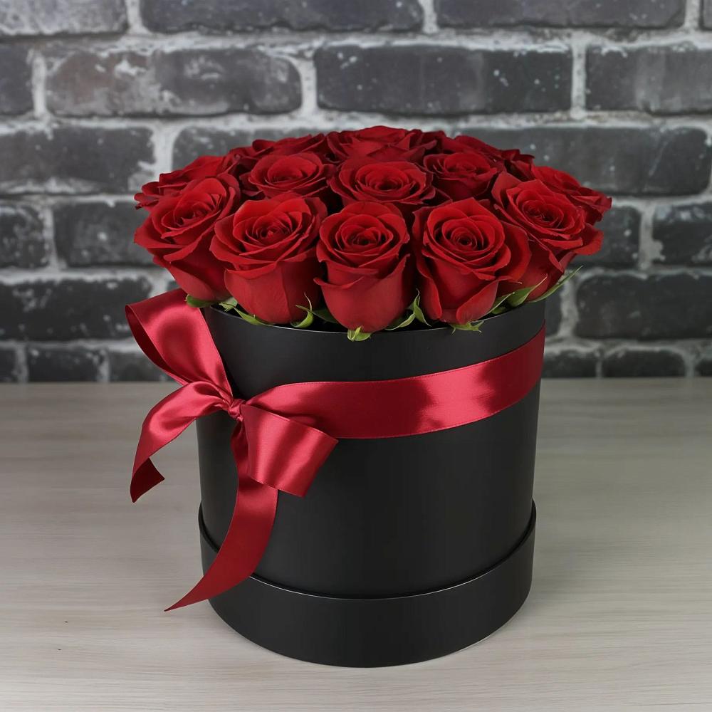 Цветочная композиция из Розы в шляпной коробке в Нартан